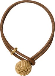 Burberry Leather Check Granulation Bracelet