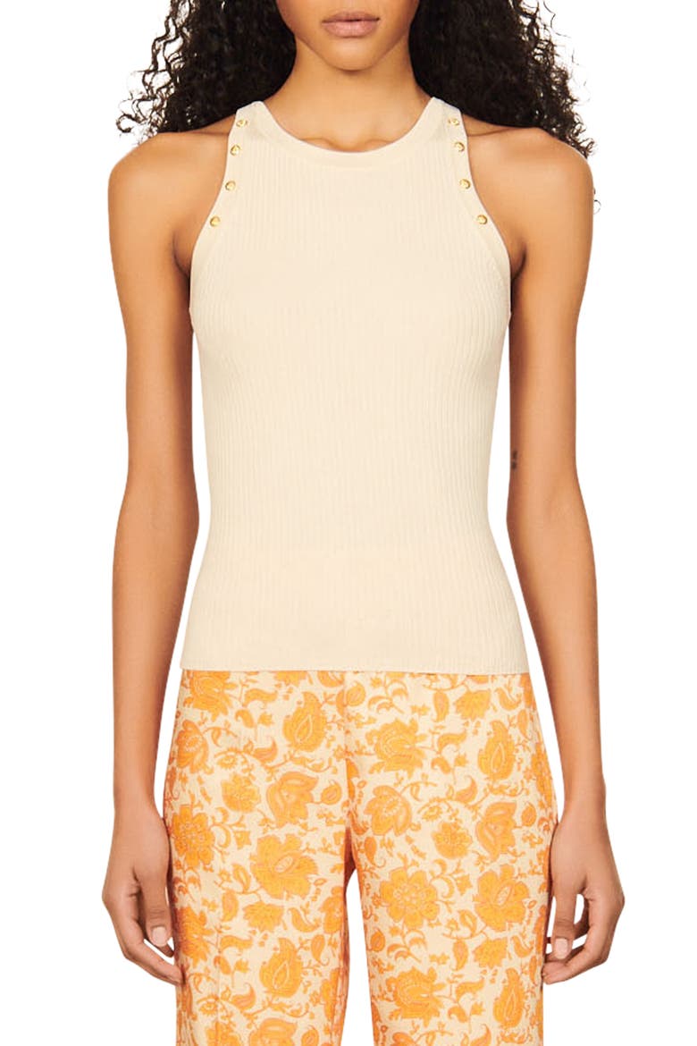 Women's Chicago Rib Grommet Accent Tank, Main, color, ECRU