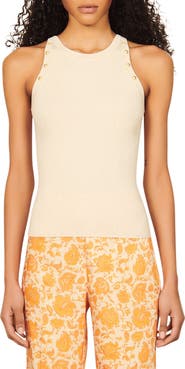 SANDRO Women's Chicago Rib Grommet Accent Tank