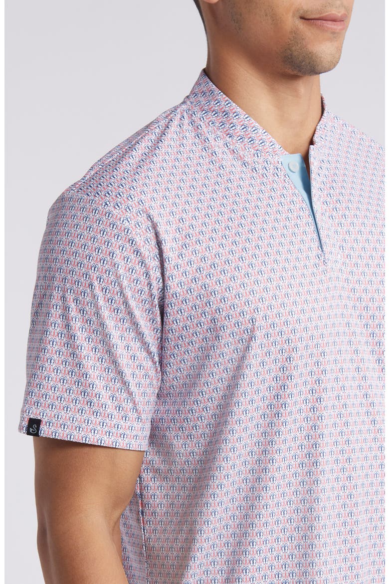 Toftner Flip Flop Print Blade Collar Golf Polo, Alternate, color, MAROON