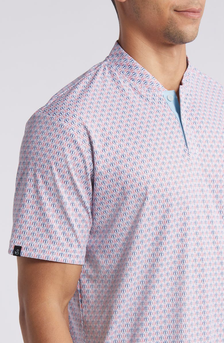 Swannies Toftner Flip Flop Print Blade Collar Golf Polo, Alternate, color,