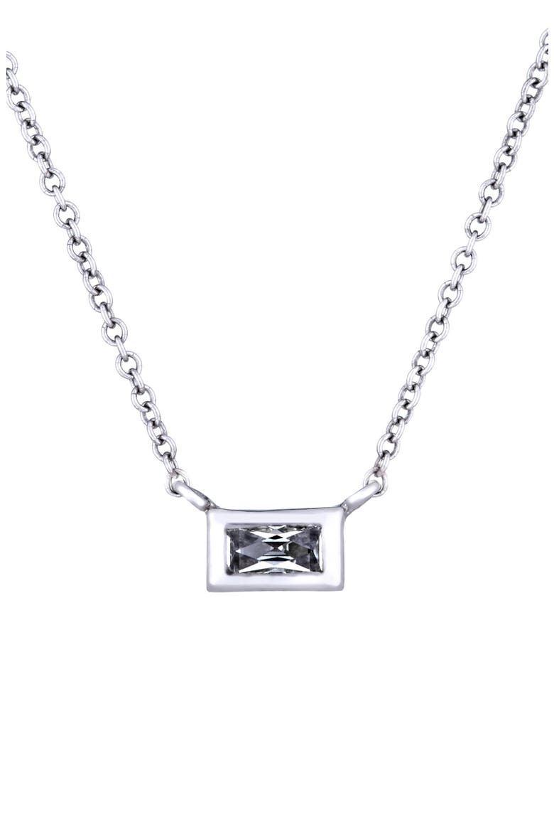 Diamond Bezel Pendant Necklace, Main, color, WHITE GOLD