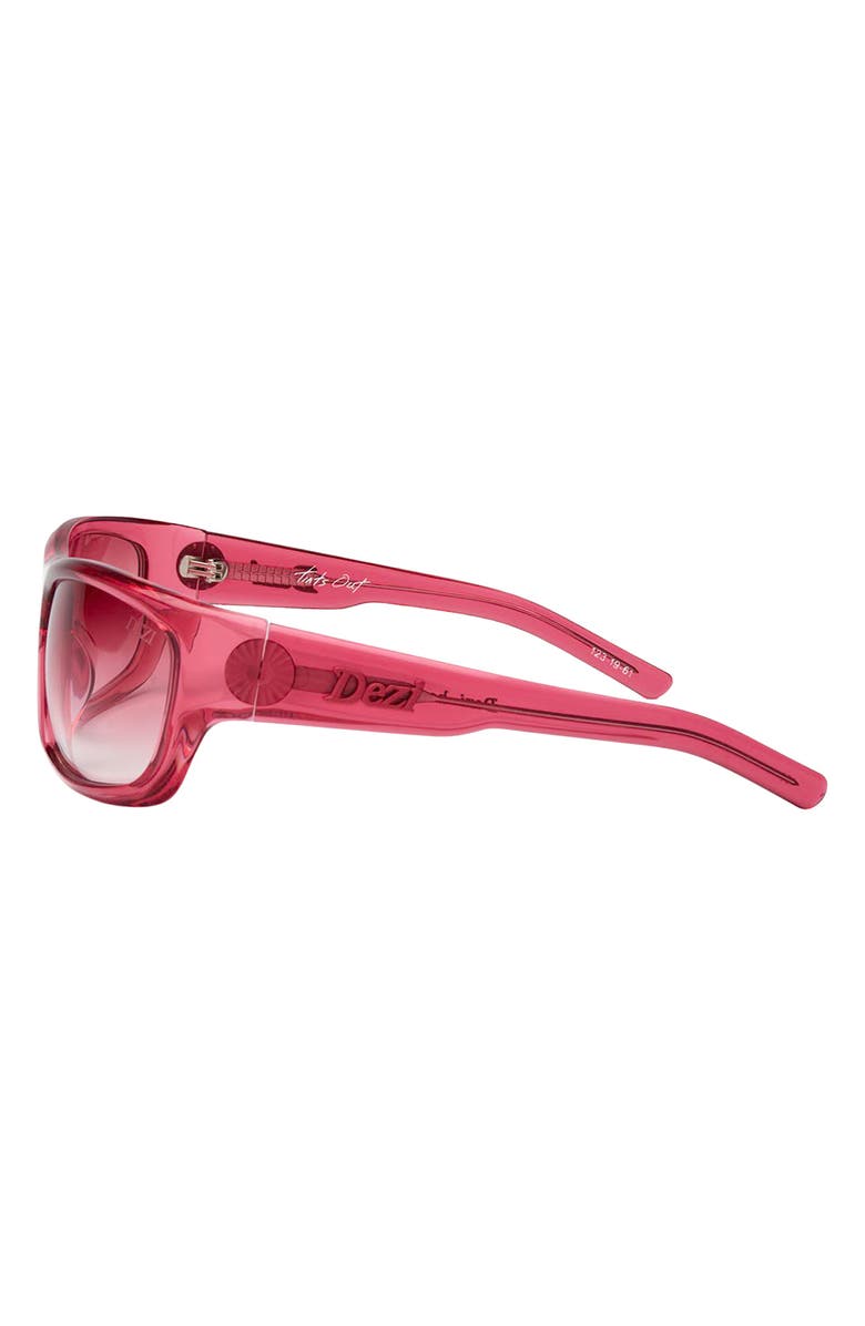DEZI Tints Out 61mm Gradient Wrap Sunglasses, Alternate, color, Raspberry / Berry Faded