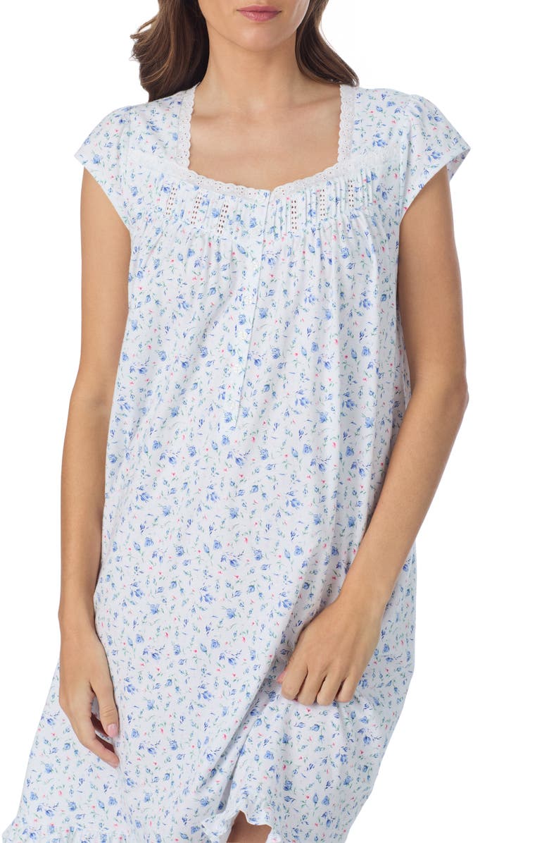Eileen West Cap Sleeve Cotton Nightgown, Alternate, color, Rosebud