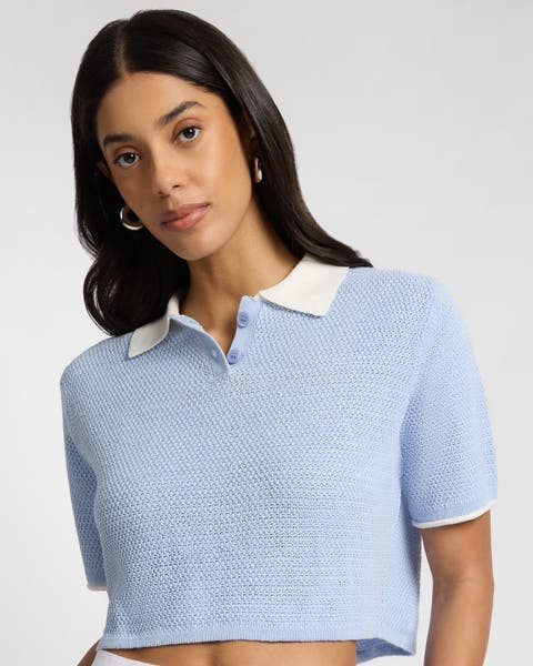 Cropped Knit Polo
