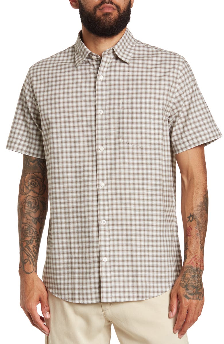 NN07 Leon Check Print Short Sleeve Shirt, Main, color,
