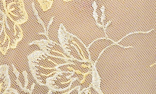 Oh La La Cheri Pilar Embroidered Mesh Underwire Teddy In Botanical Blooms 040/banana