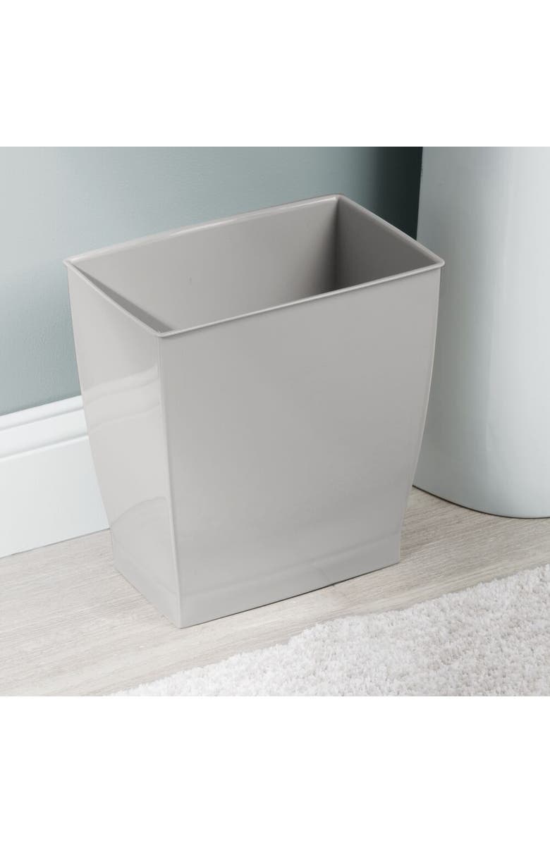 iDesign Small Rectangular Bathroom Trash Cans - Set of 4 - Gray, Alternate, color, Gray