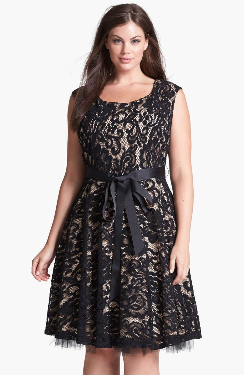Betsy & Adam Lace Fit & Flare Dress, Main, color,