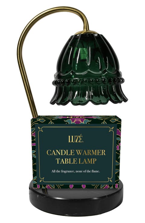 Scalloped Glass Candle Warmer Table Lamp