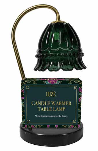 Scalloped Glass Candle Warmer Table Lamp