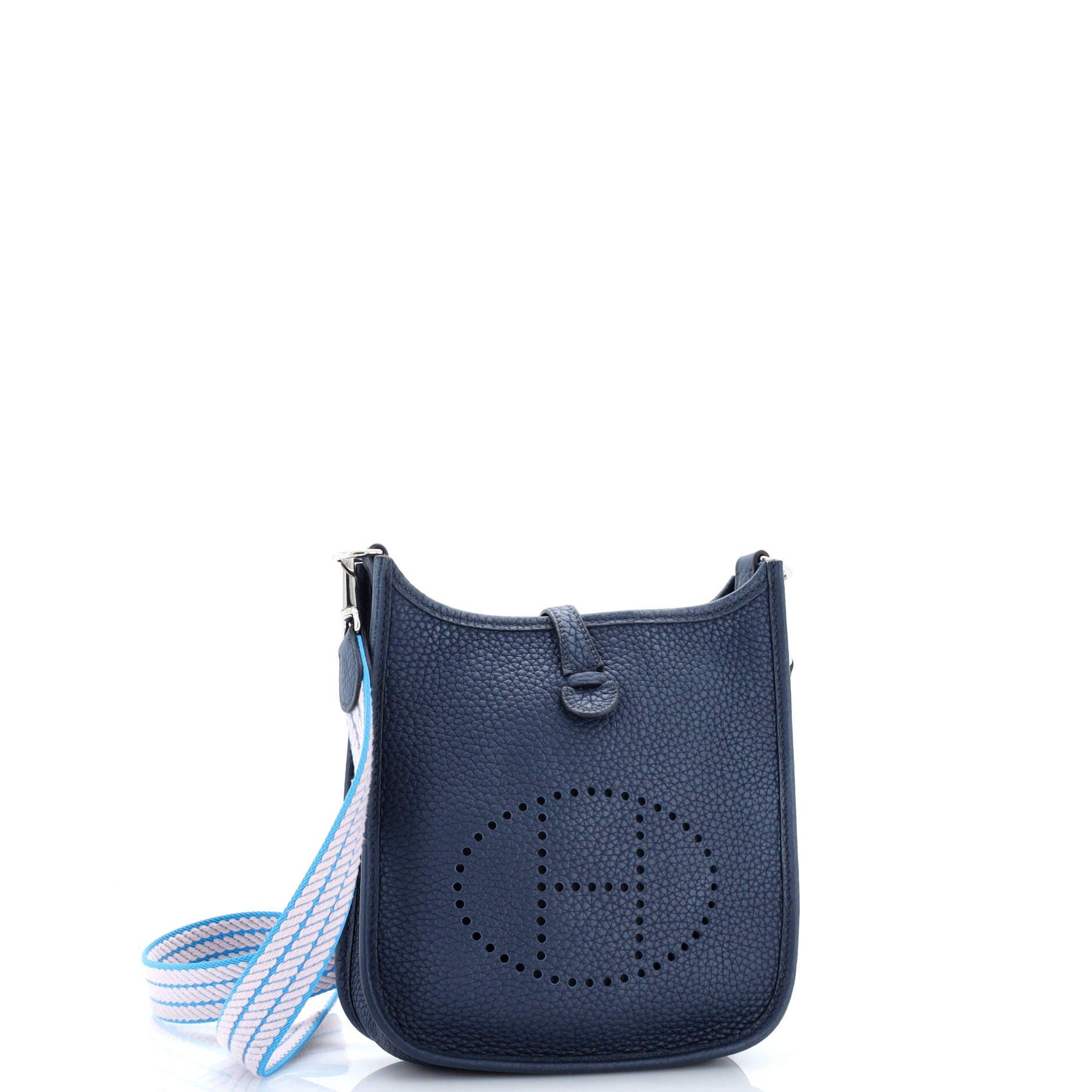 Pre-Owned Hermes Evelyne Bag Gen III Clemence TPM, Alternate, color, Bleu De Prusse