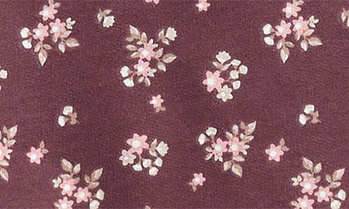 Nicole Miller Floral Ruffle Fleece Sweatshirt, Joggers & Headband Set In Purple