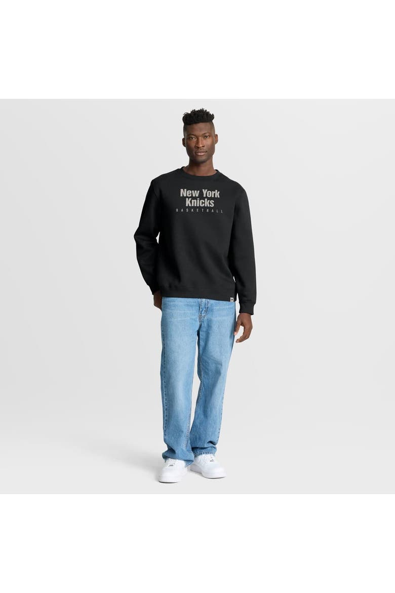Men's Fanatics Black New York Knicks Crossover Collection Defensive Rotation Drill Premium Pullover Sweatshirt, Alternate, color, Black