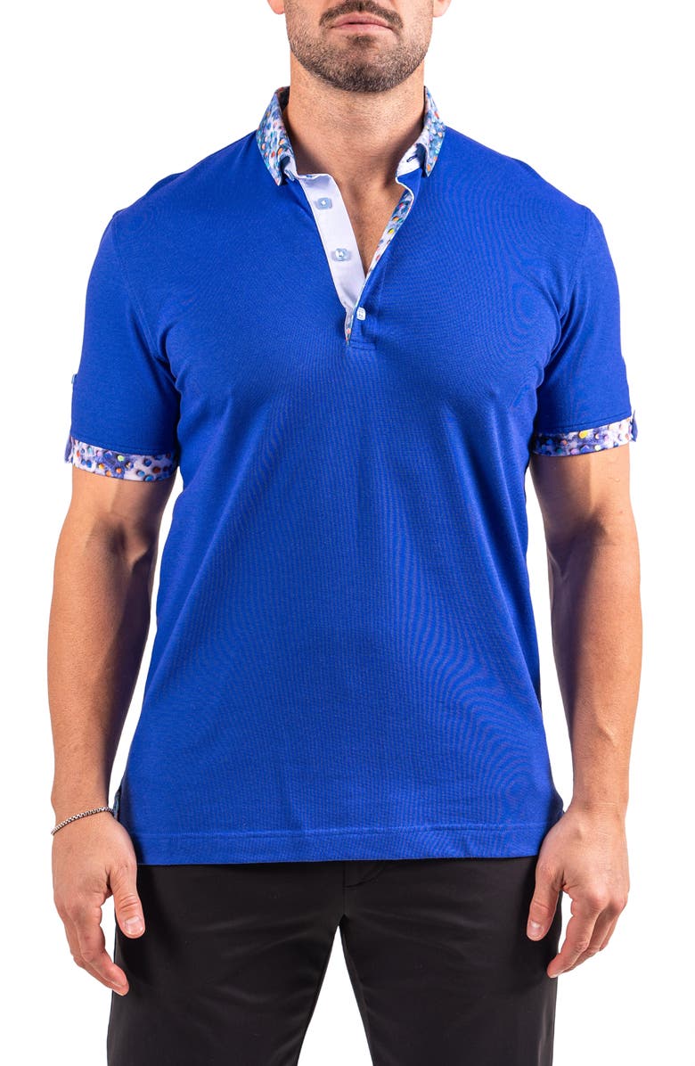 Maceoo Collarsolidlapis Blue Button-Down Polo, Main, color, Blue