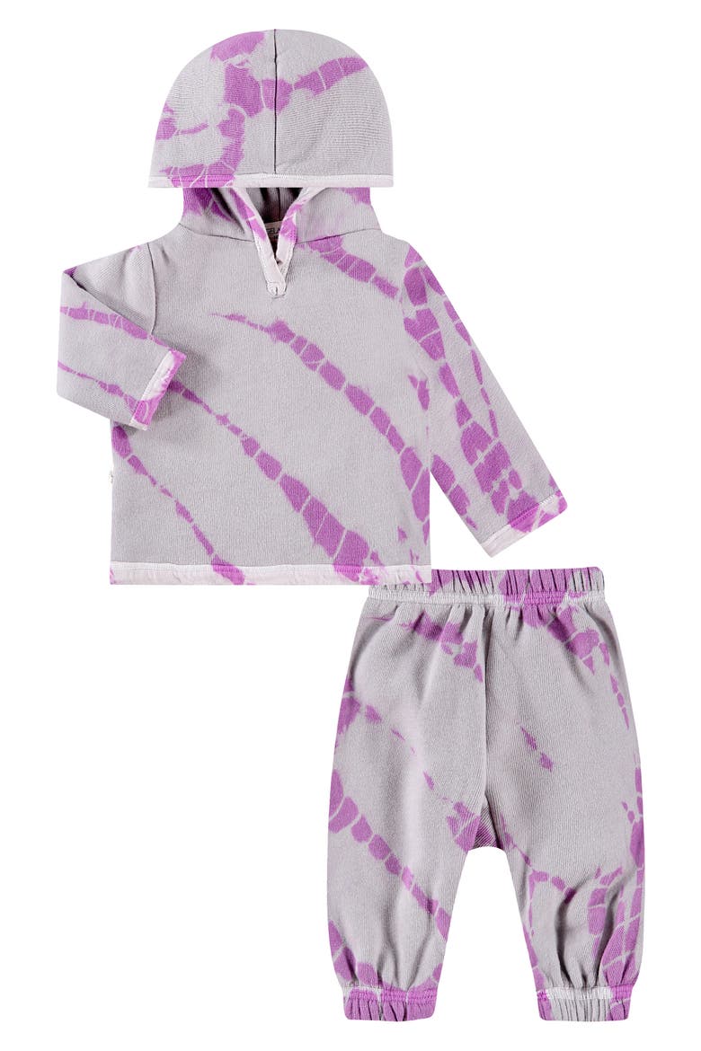 Kids' Tie Dye Hoodie & Sweatpants Set, Main, color, PURPLE