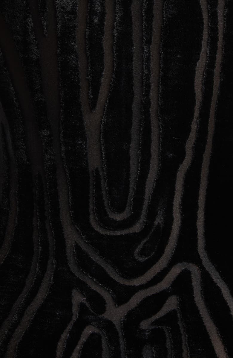 Balmain Zebra Stripe Devoré Velvet Body-Con Minidress, Alternate, color, Black