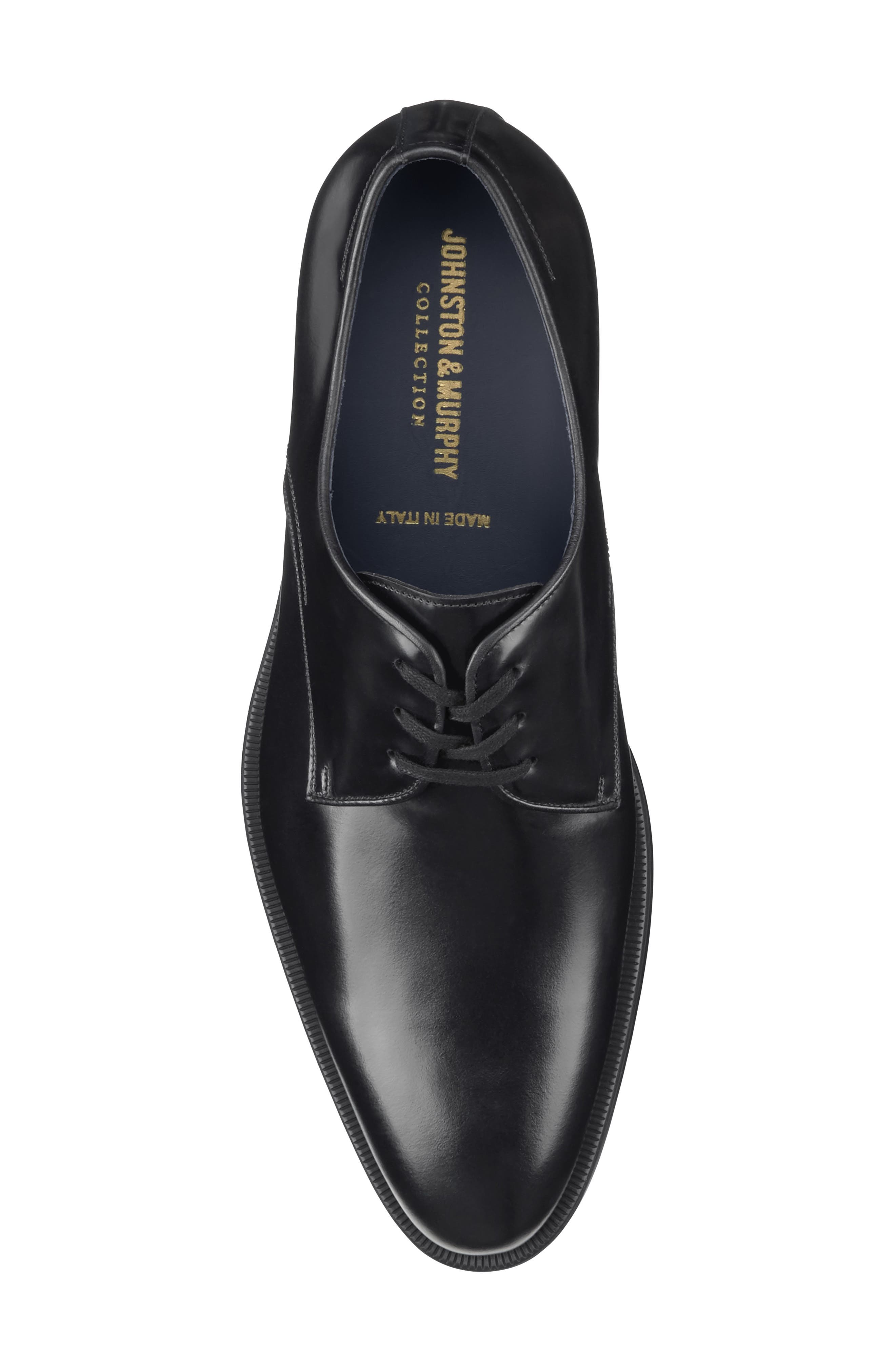 Johnston & Murphy Flynch Plain Toe Derby, Alternate, color, Black Italian Calfskin