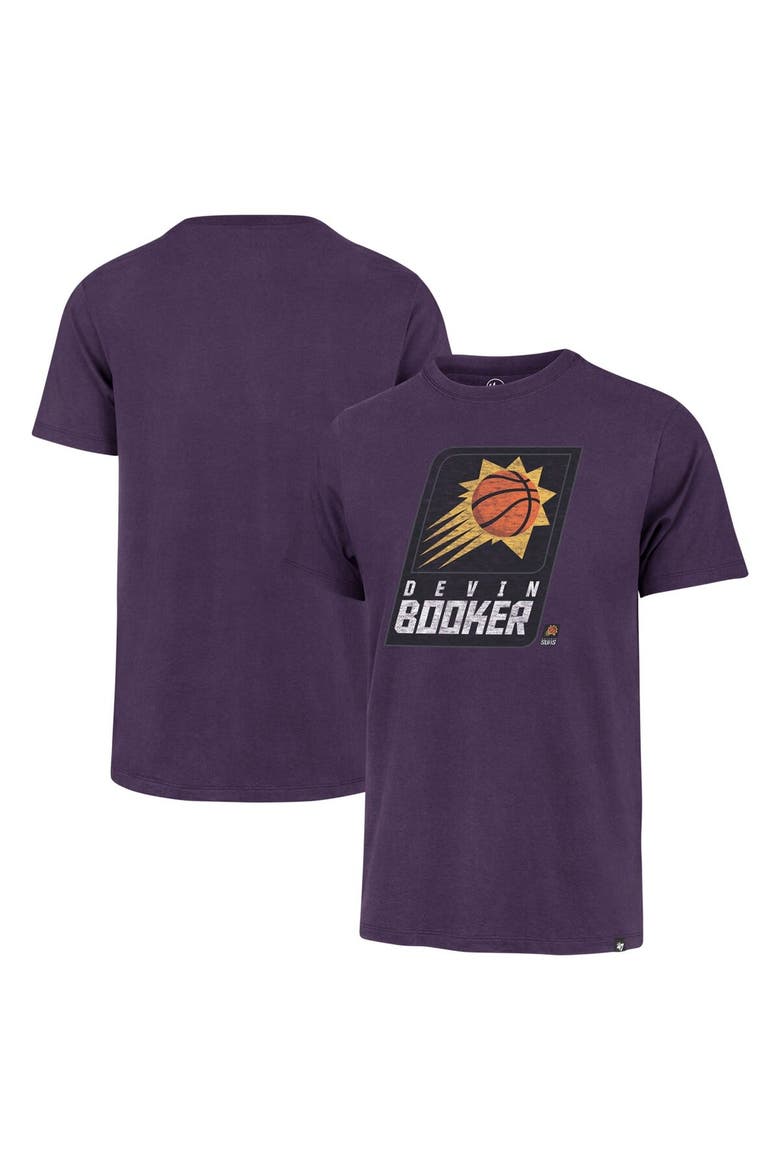 Men's '47 Devin Booker Purple Phoenix Suns Player Logo Vintage T-Shirt, Alternate, color, Purple