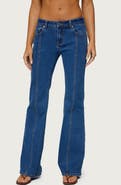 EDIKTED Starrie Seamed Low Rise Flare Jeans