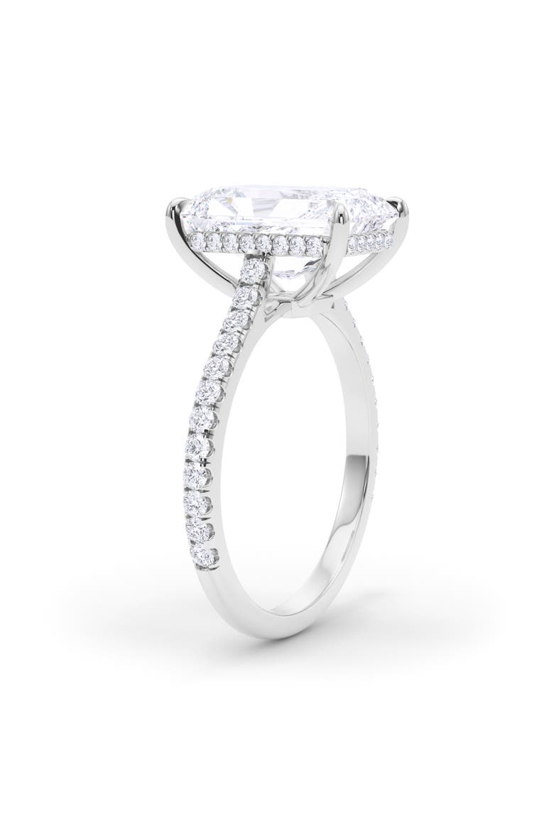 Radiant Cut Pavé Lab Grown Diamond Ring, Alternate, color, 3.00 CTW 18K WHITE GOLD