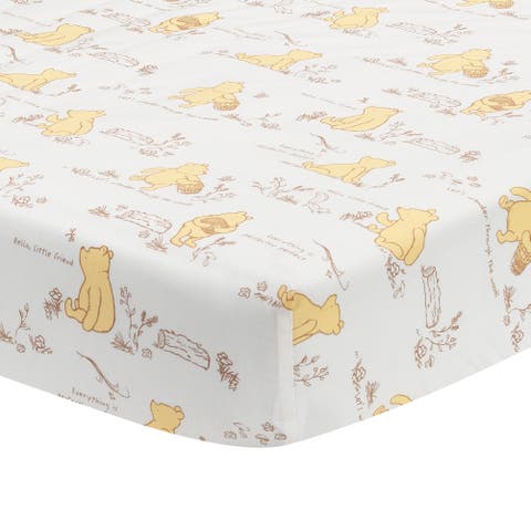 Disney Baby Storytime Pooh 100% Cotton Fitted Crib Sheet