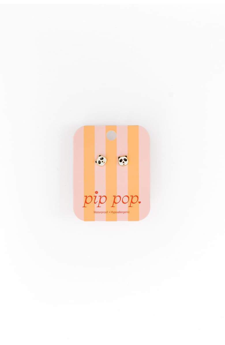 Pip Pop Panda Stud Earrings, Alternate, color, White/Black
