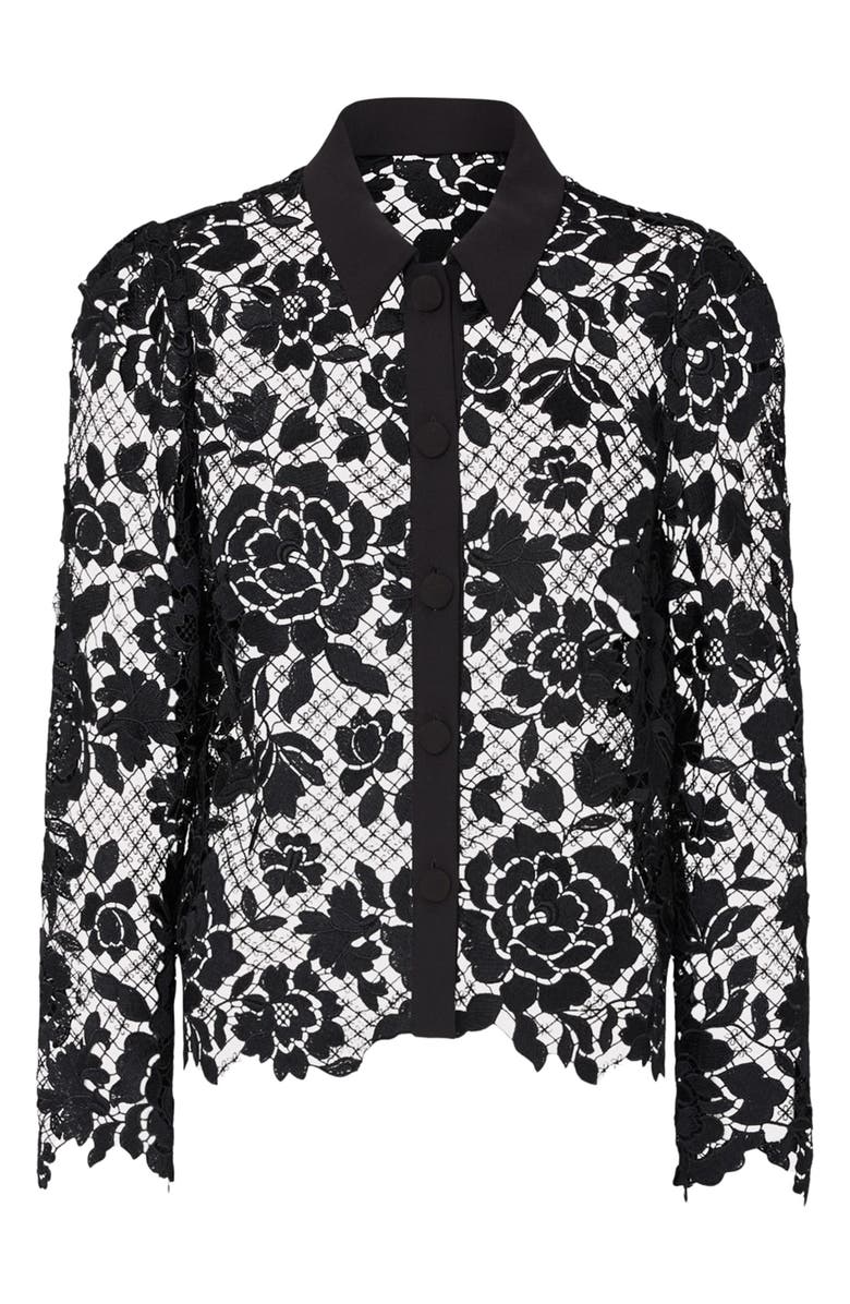 Milly June Rose Mosaic Shirt, Alternate, color, Black