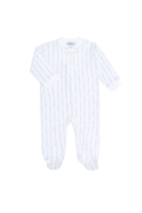 Blue Twirls Zipper Footie - Baby