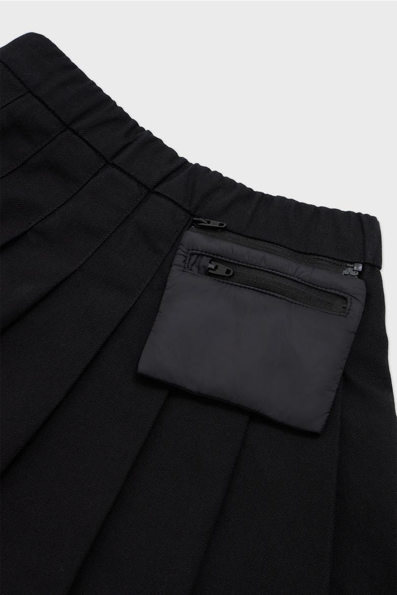 Organic Cotton Pleated Skirt, Alternate, color, Black