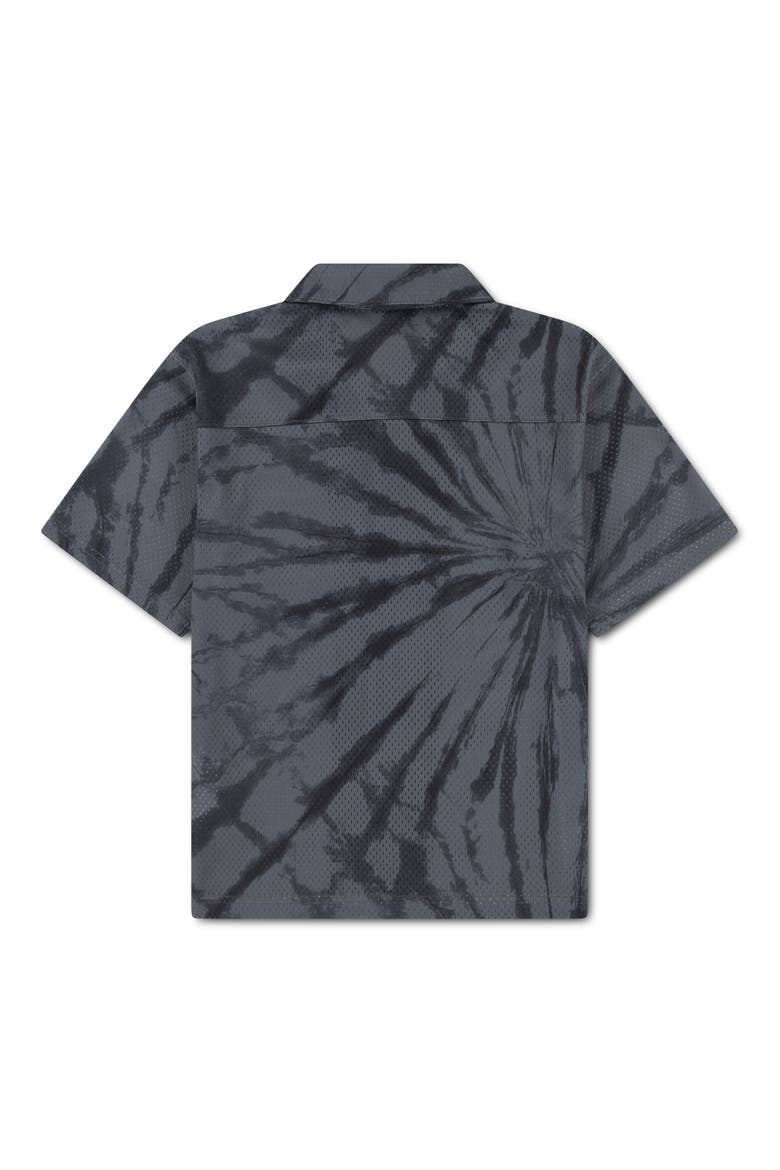 Kids' Tie Dye Mesh Button-Up Shirt, Alternate, color, IRON GRAY
