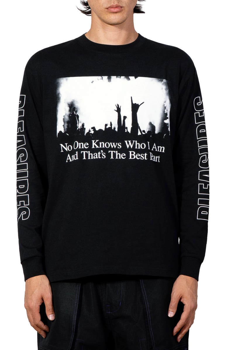 PLEASURES Incognito Graphic Print Cotton Shirt, Main, color, Black