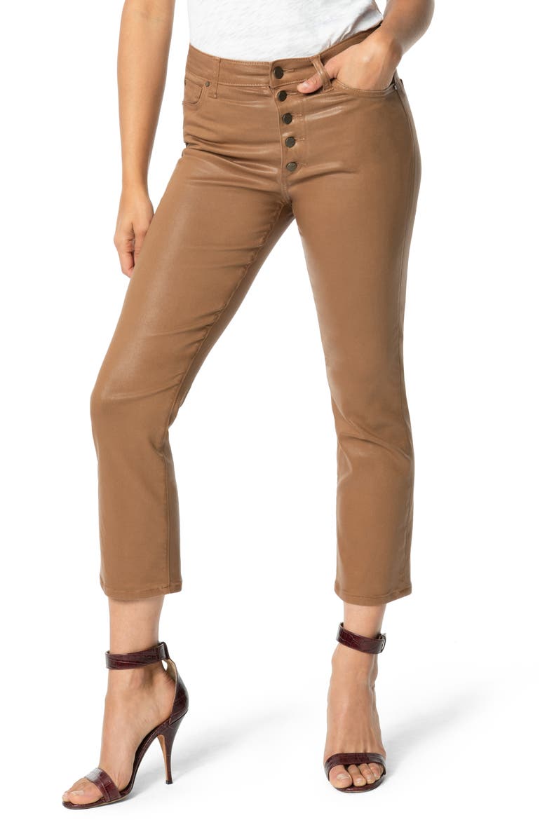 The Callie Coated High Waist Crop Flare Jeans, Main, color, MAPLE
