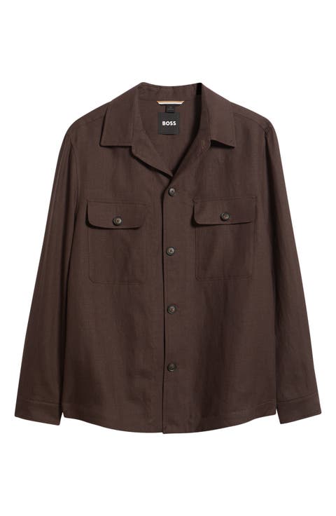 C-Carper Camp Collar Linen Button-Up Shirt