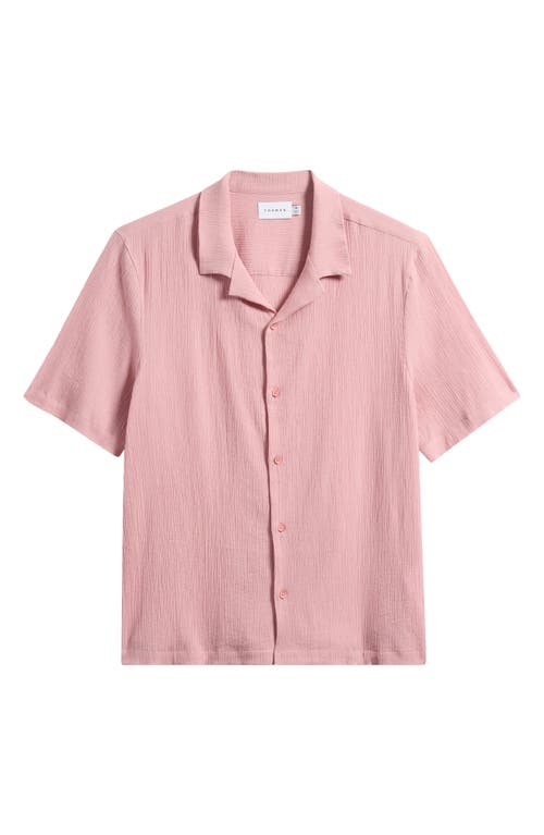 Topman Short Sleeve Crinkle Shirt In Pink