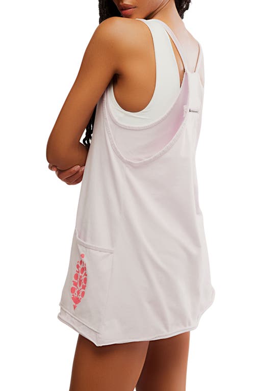 Free People Hot Shot Logo Pocket Stretch Cotton Minidress In Rose Wash Combo