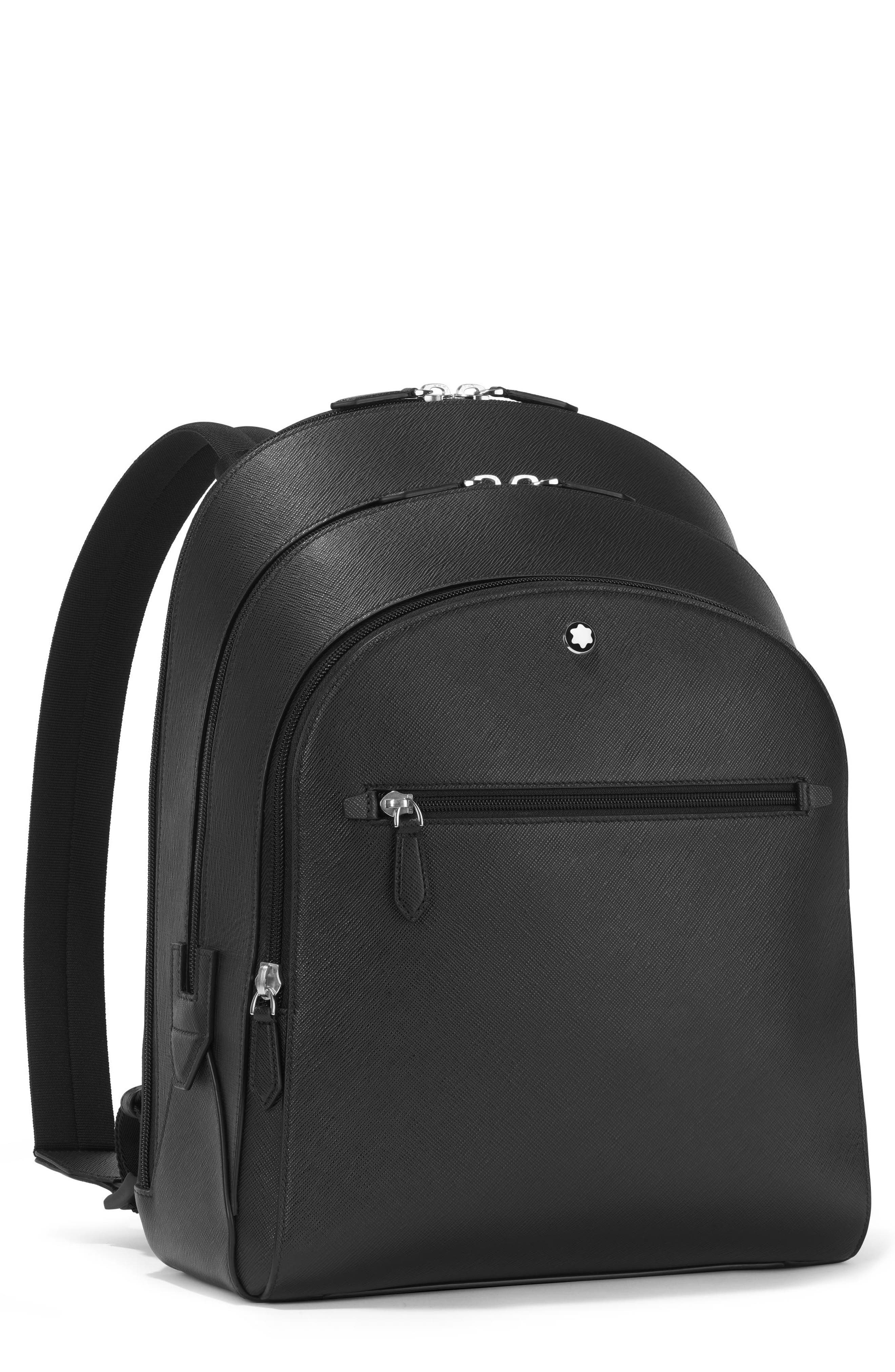 Montblanc Medium Sartorial Leather Backpack, Main, color, 