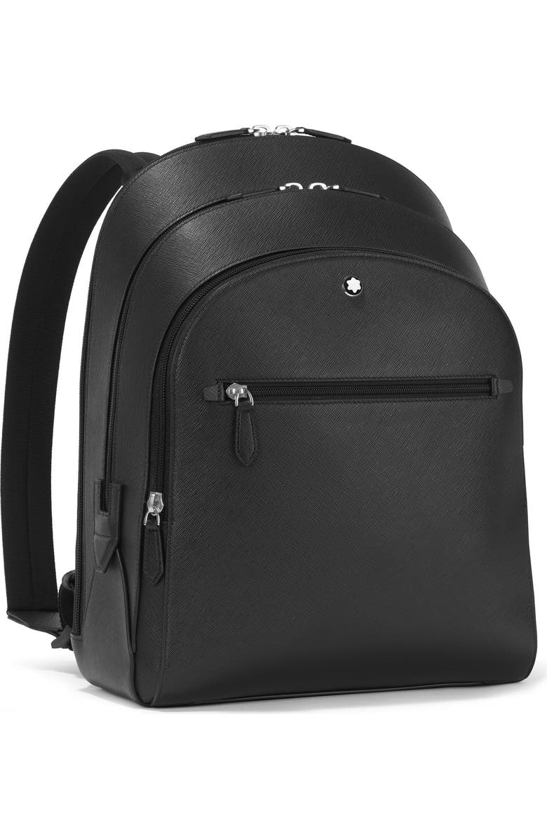 Montblanc Medium Sartorial Leather Backpack, Main, color, Black