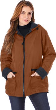 Roaman's Plus Size Hooded Nylon Jacket