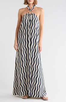 Ring Halter Maxi Cover-Up Dress