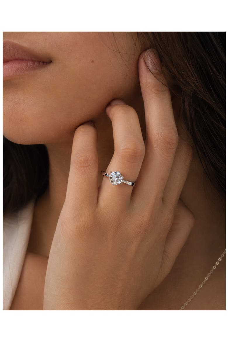 Sterling Silver 2ct. tw. Lab Created Moissanite Ring, Alternate, color, SILVER PLATED