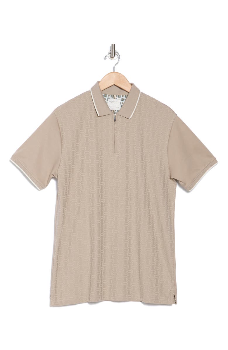 DENIM AND FLOWER Textured Zip Polo, Alternate, color,