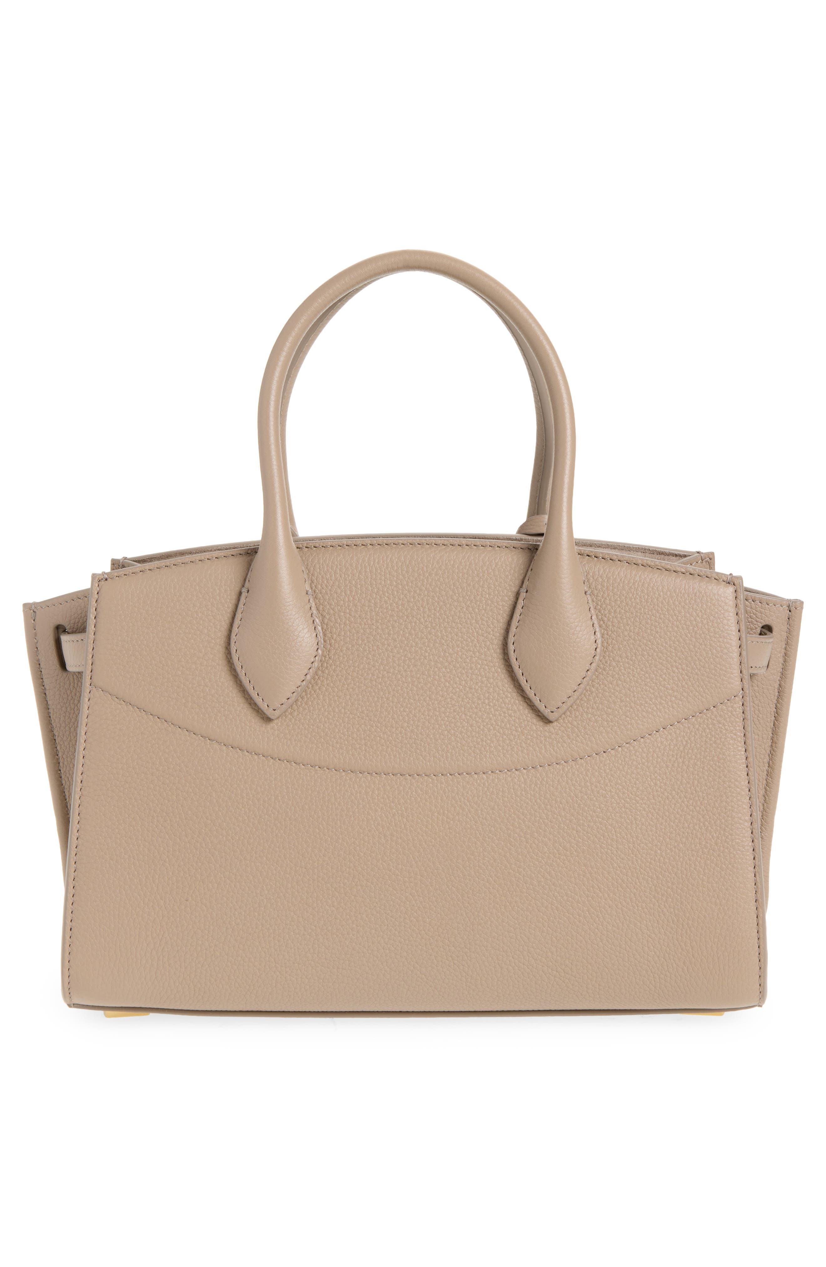 FERRAGAMO Small The Studio Soft Leather Top Handle Bag, Alternate, color, Warm Taupe