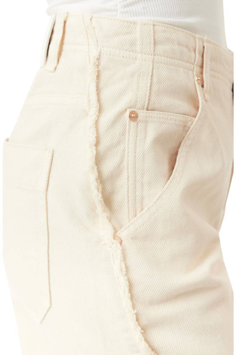 Aiden Frayed Relaxed Barrel Wide Leg Jeans, Alternate, color, ECRU