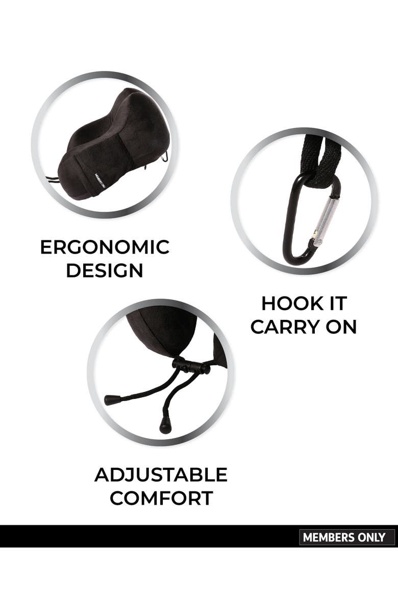 Memory Foam Travel Neck Pillow, Alternate, color, Black