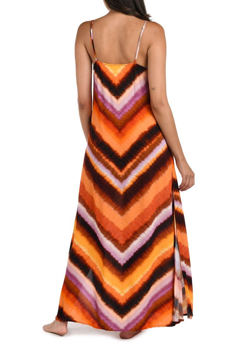 La Blanca Horizon Crepe Cover-Up Dress, Alternate, color, Sunset