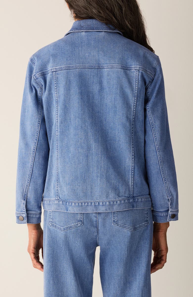 Eileen Fisher Stretch Organic Cotton Blend Denim Jacket, Alternate, color, Classic Indigo