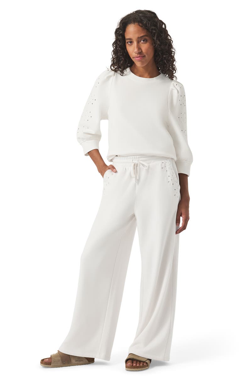 Splendid Rory Eyelet Embroidered Sweatpants, Alternate, color, Moonstone