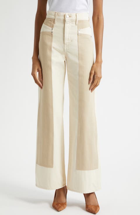 Taylor High Waist Colorblock Wide Leg Jeans