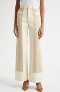 Veronica Beard Taylor High Waist Colorblock Wide Leg Jeans